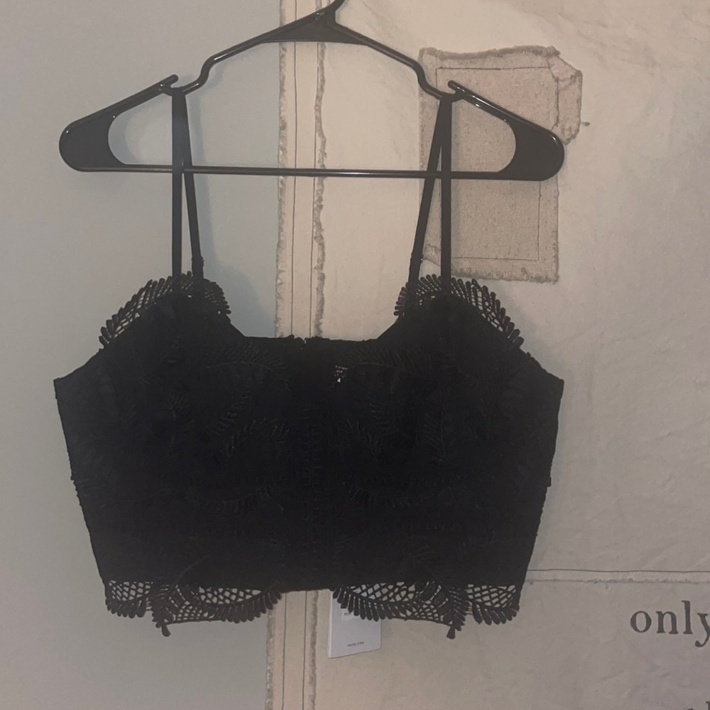 Reiss Black Lace Penny Bralette